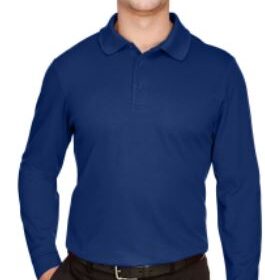 Men's Plaited Long Sleeve Polo