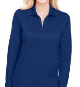 Devon Ladies' Plaited Long Sleeve Polo